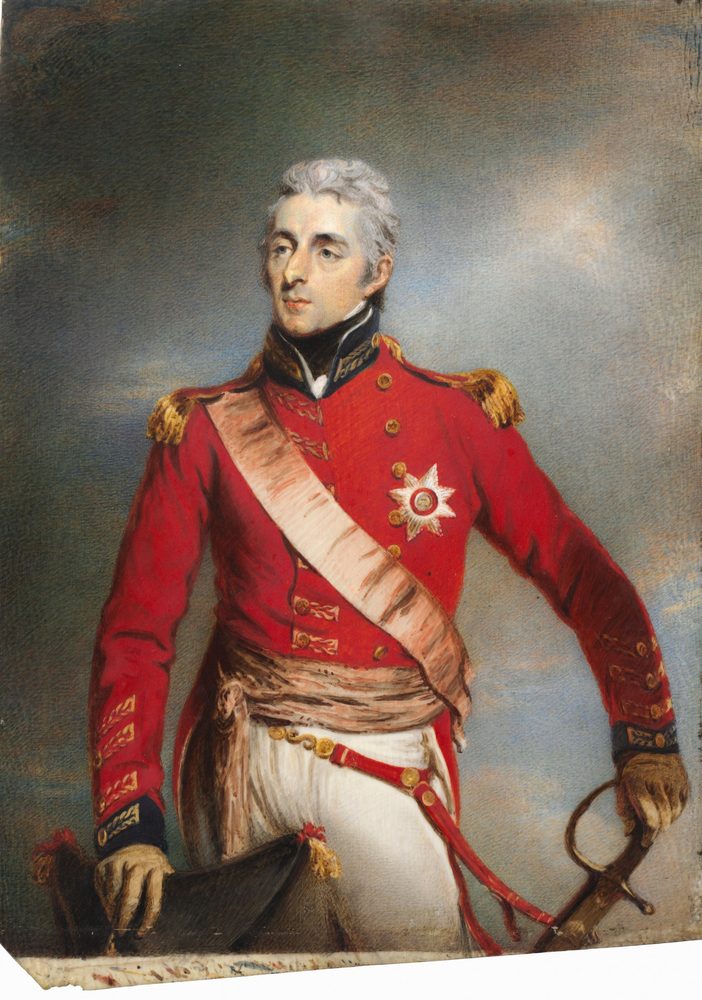 Portrait miniature of Arthur Wellesley in a scarlet coat, about 1806